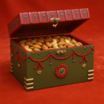 Decorative Wooden Box with Nuts